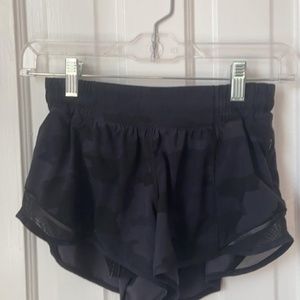 Black Camo Lululemon Hotty Hot Shorts